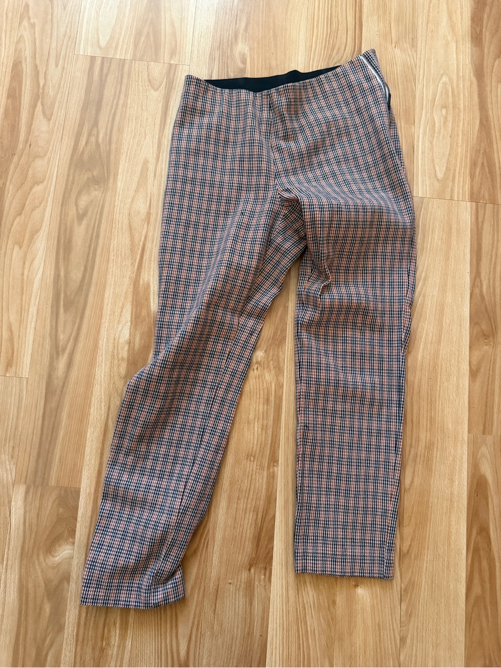 A New Day Women's Size 2 Brown Rust Plaid Stretch Ankle Trousers